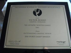 Victor Ruano Emmy Awards plaque